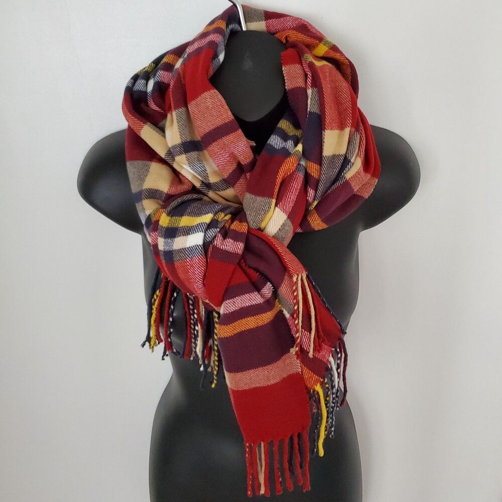 Unisex Luxurious Plaid/Tartan "Cashmere Feel" Winter Scarf 28x78 Cozy Parisian